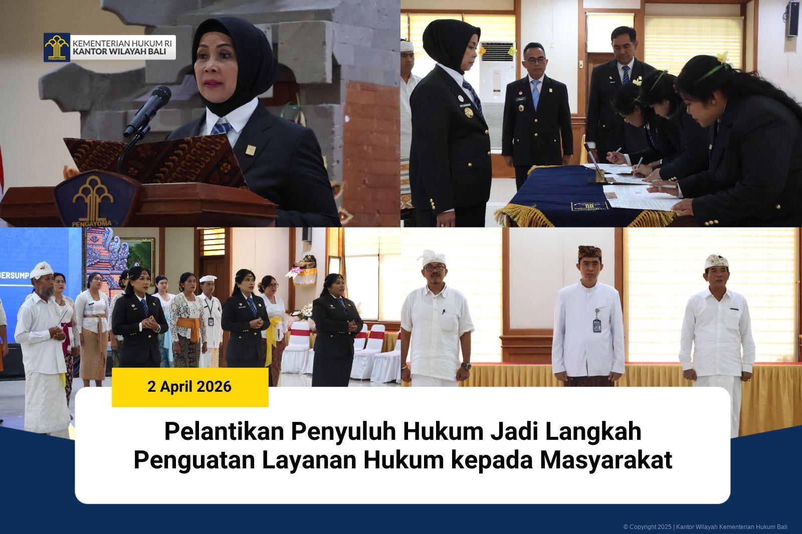 Pelantikan Penyuluh Hukum Jadi Langkah Penguatan Layanan Hukum kepada Masyarakat
