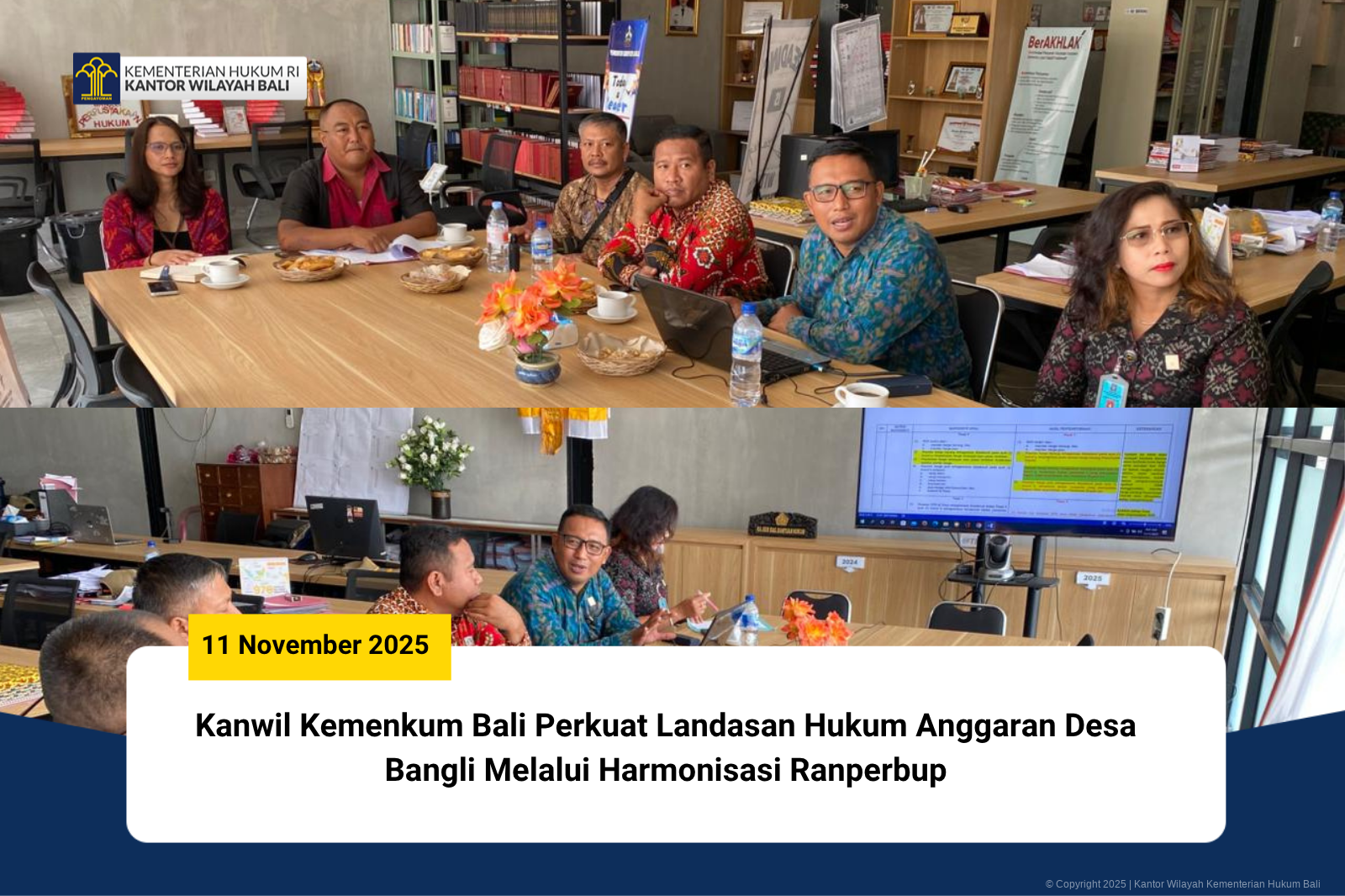 Kanwil Kemenkum Bali Perkuat Landasan Hukum Anggaran Desa Bangli Melalui Harmonisasi Ranperbup