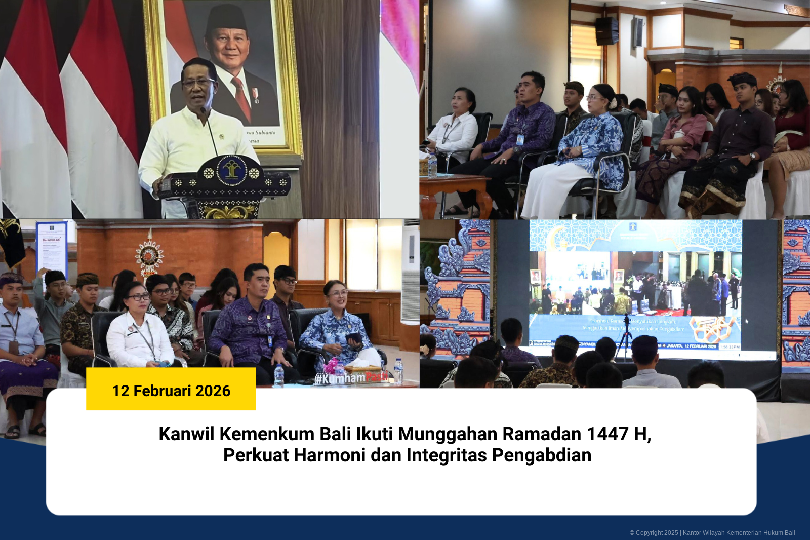 Kanwil Kemenkum Bali Ikuti Munggahan Ramadan 1447 H, Perkuat Harmoni dan Integritas Pengabdian