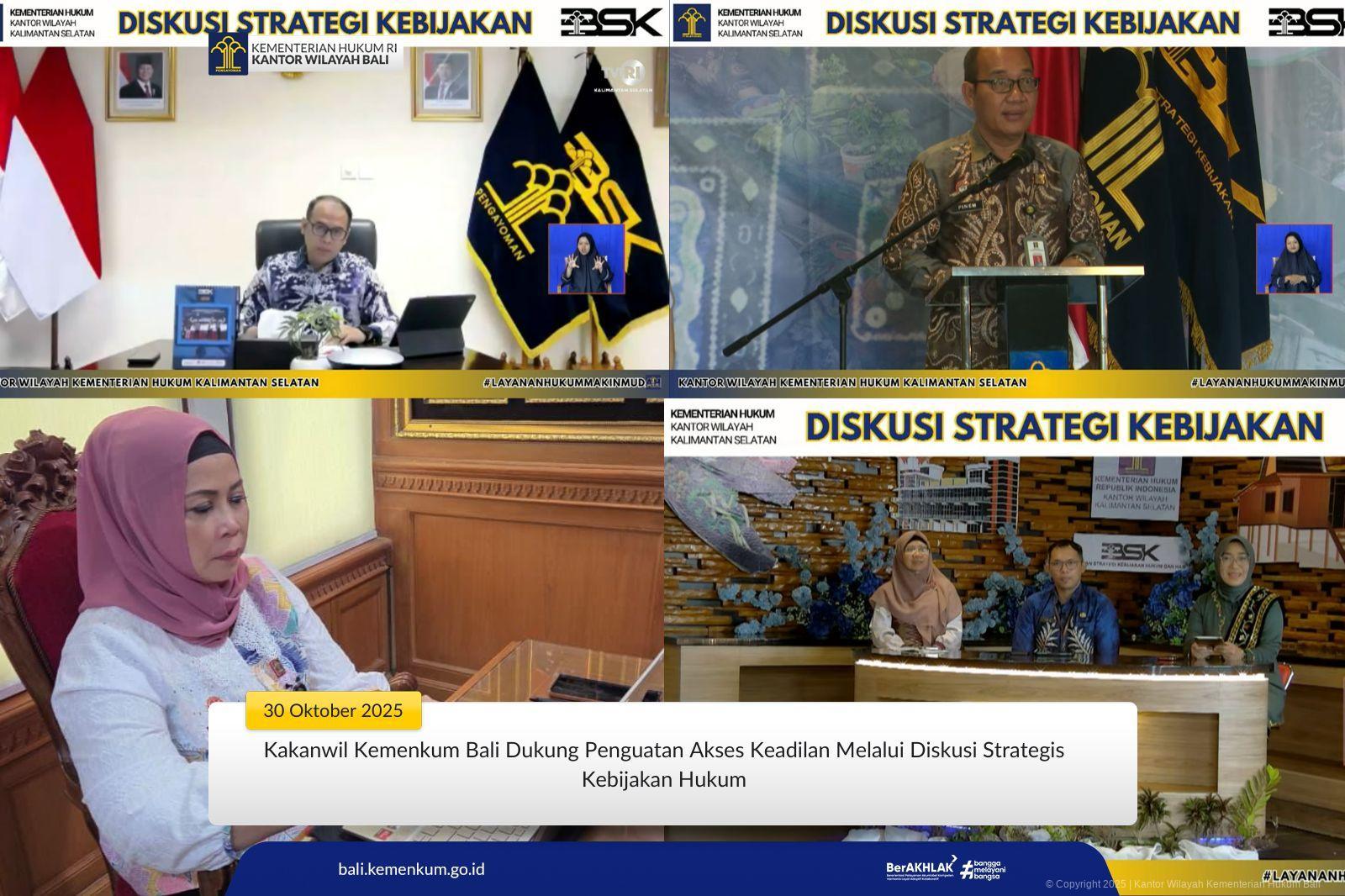 Kakanwil Kemenkum Bali Dukung Penguatan Akses Keadilan Melalui Diskusi Strategis Kebijakan Hukum Kakanwil Kemenkum Bali Dukung Penguatan Akses Keadilan Melalui Diskusi Strategis Kebijakan Hukum
