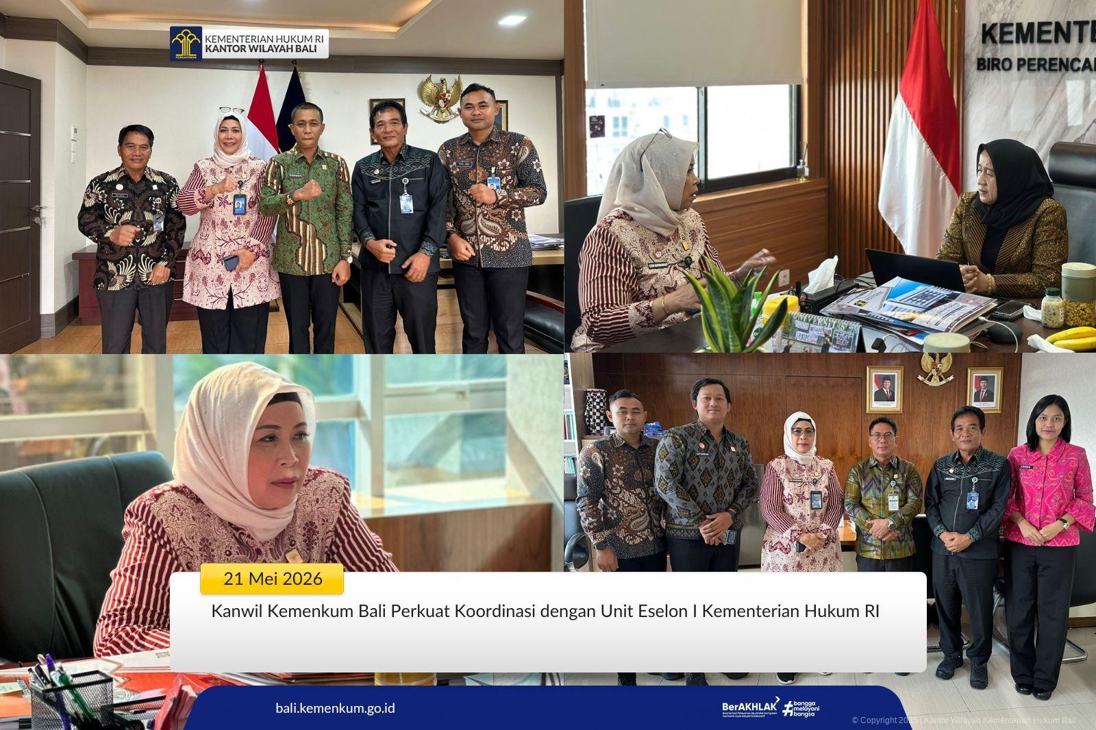 Kanwil Kemenkum Bali Perkuat Koordinasi dengan Unit Eselon I Kementerian Hukum RI