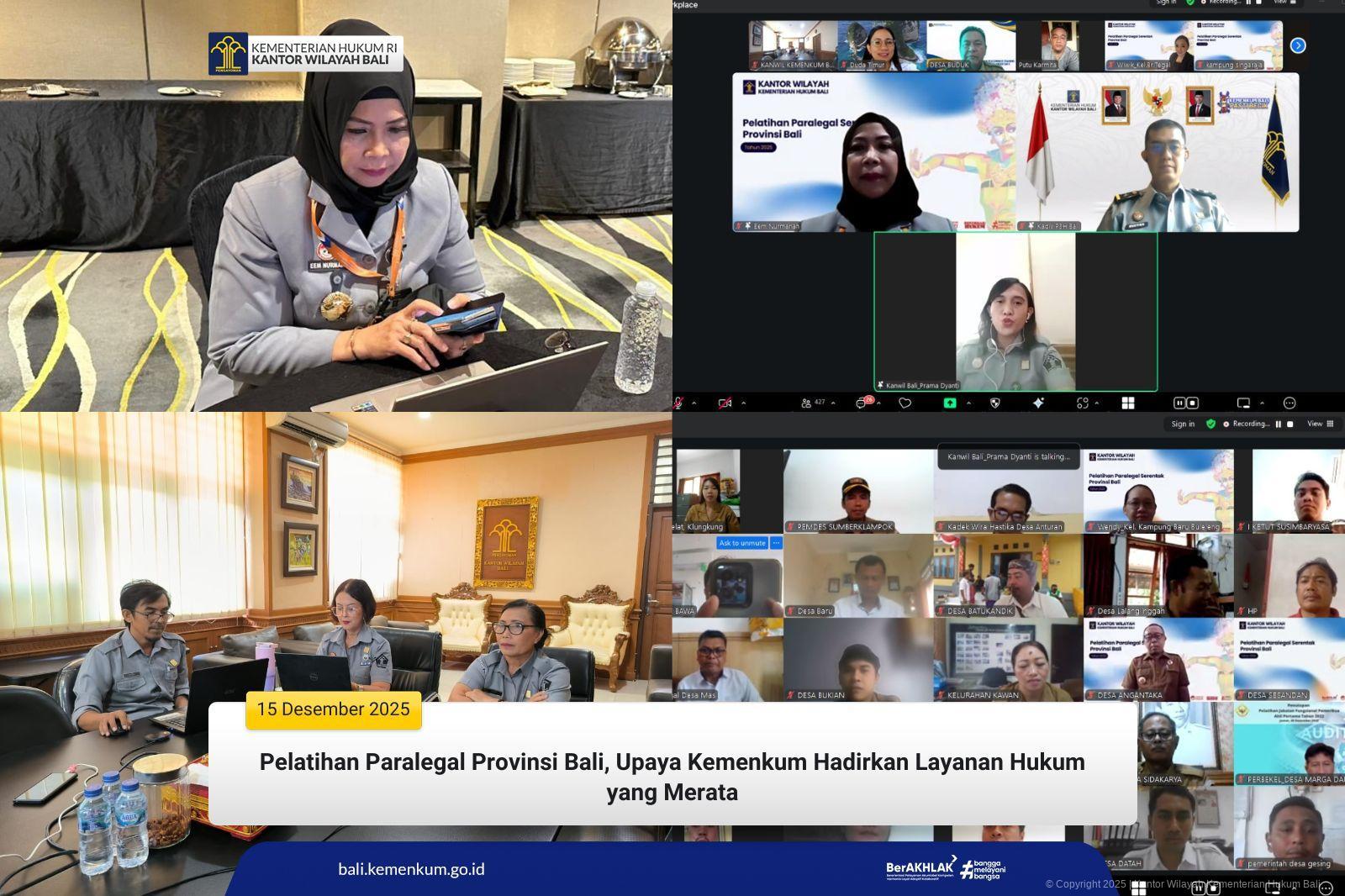 Pelatihan Paralegal Provinsi Bali, Upaya Kemenkum Hadirkan Layanan Hukum yang Merata