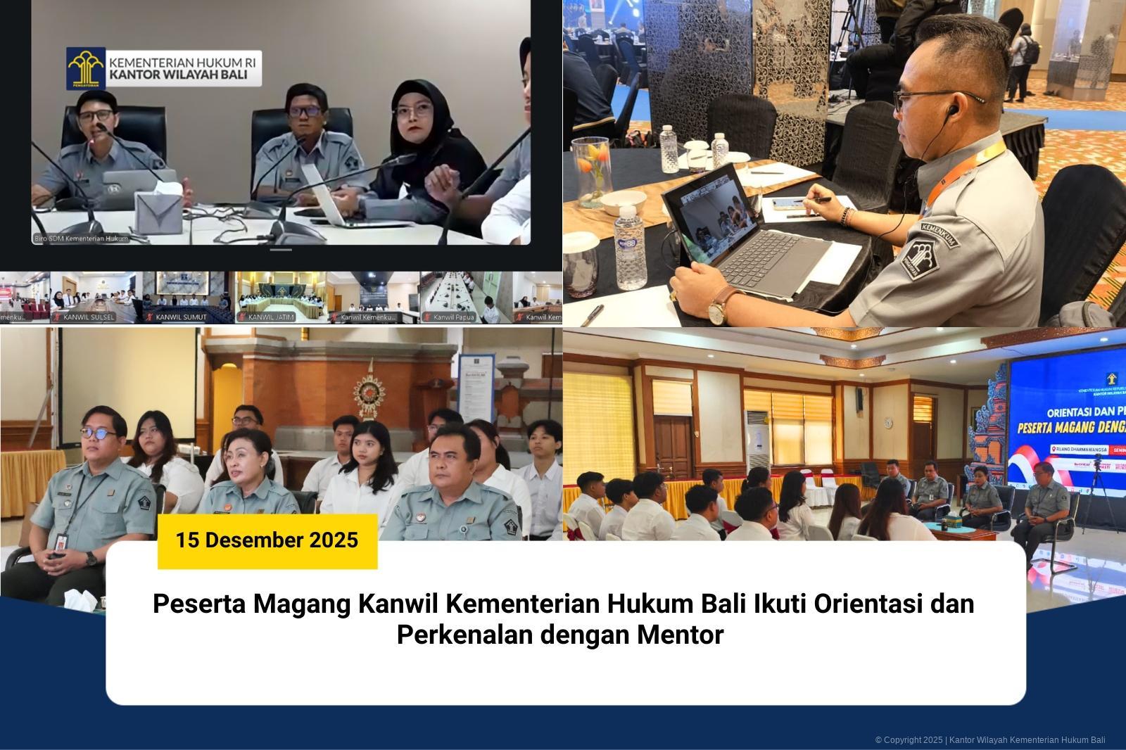 Peserta Magang Kanwil Kementerian Hukum Bali Ikuti Orientasi dan Perkenalan dengan Mentor 