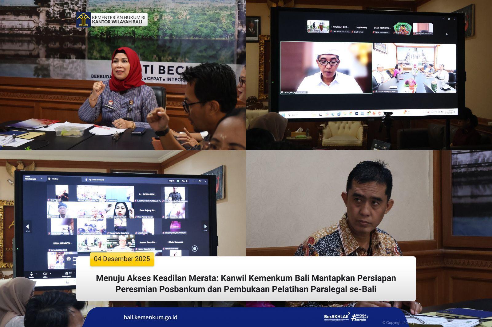 Menuju Akses Keadilan Merata: Kanwil Kemenkum Bali Mantapkan Persiapan Peresmian Posbankum dan Pembukaan Pelatihan Paralegal se-Bali