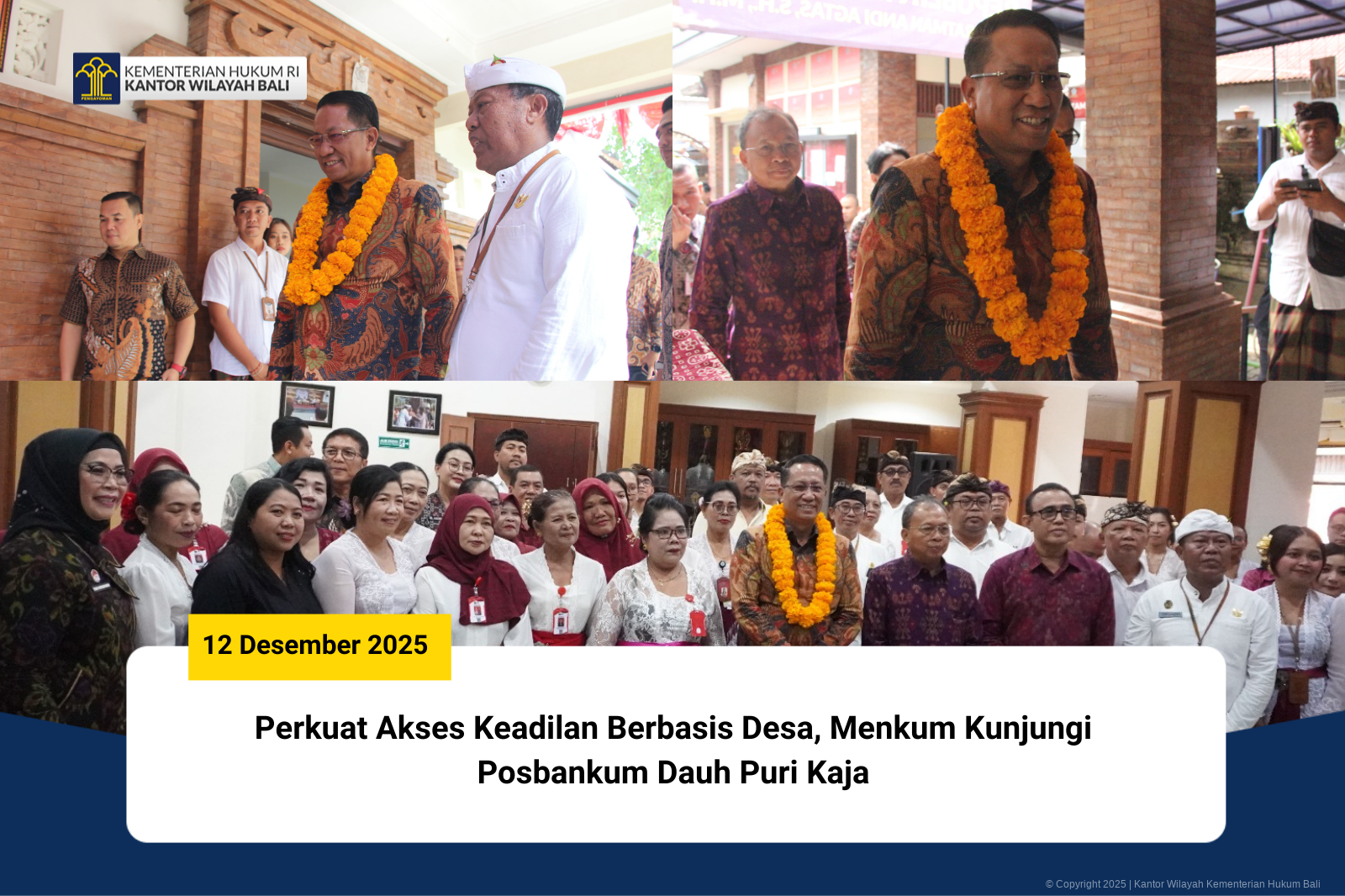 Perkuat Akses Keadilan Berbasis Desa, Menkum Kunjungi Posbankum Dauh Puri Kaja